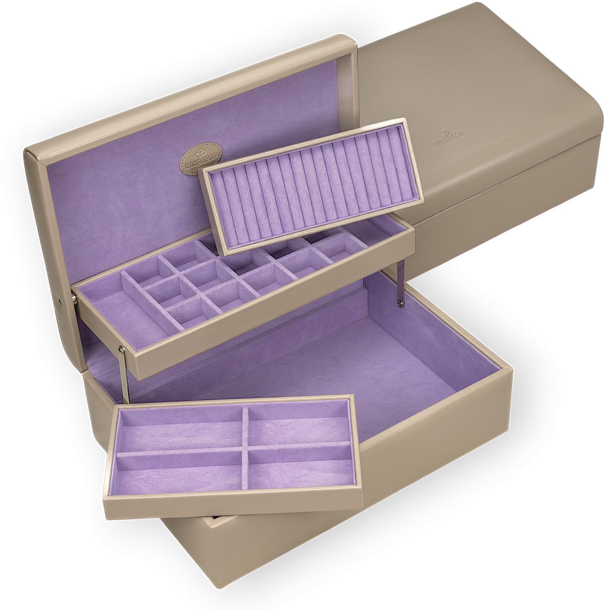 Merino Charmbox sieradendoos - Beige met partition
