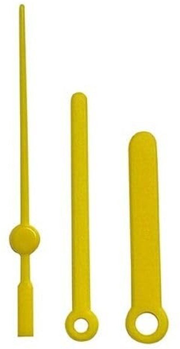 Vervangende plastic klokwijzers - Geel - 55mm