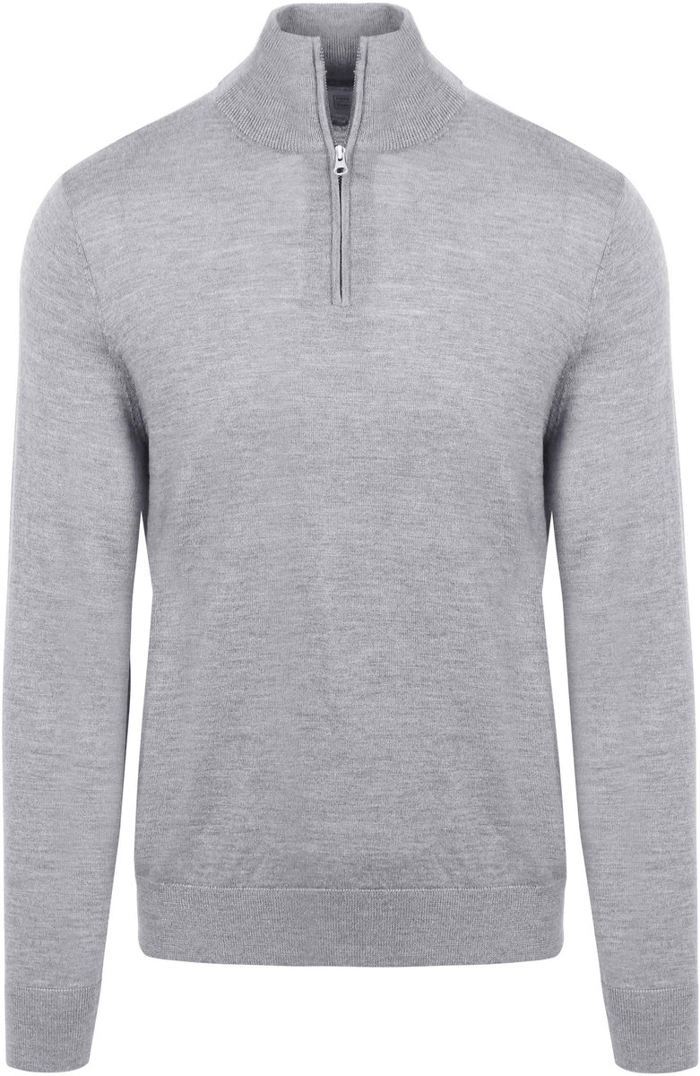 King Essentials The Michael Half Zip Pull Merino Grijs - Maat L - Heren - Pullovers