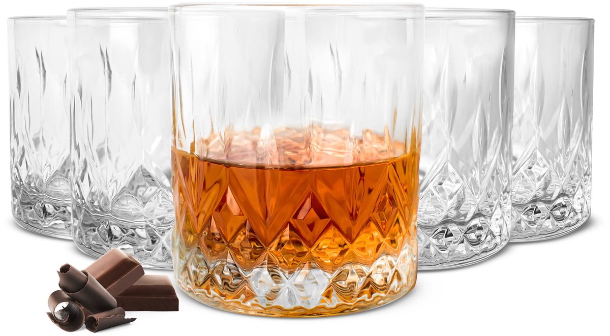 Set van 6 Whiskyglazen - 280 ml, Tijdloos Design
