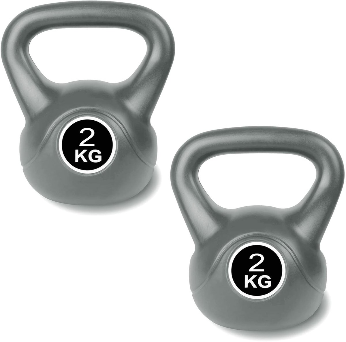 Set van 2 Kettlebells - 2 kg Grijs voor Krachttraining