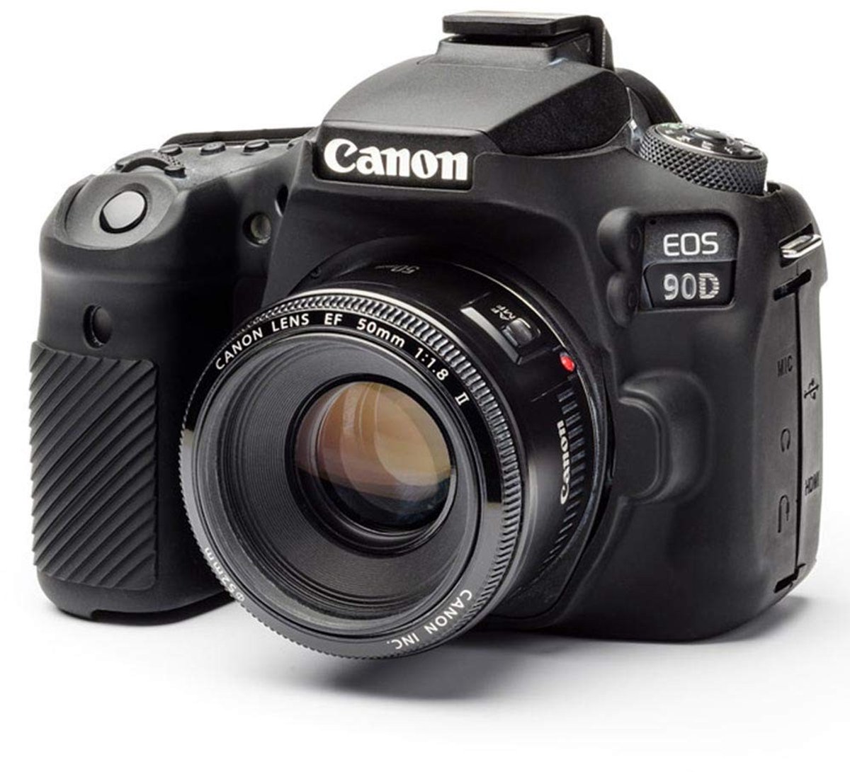 Silicone Camera Case - Beschermhoes voor Canon 90D - Zwart
