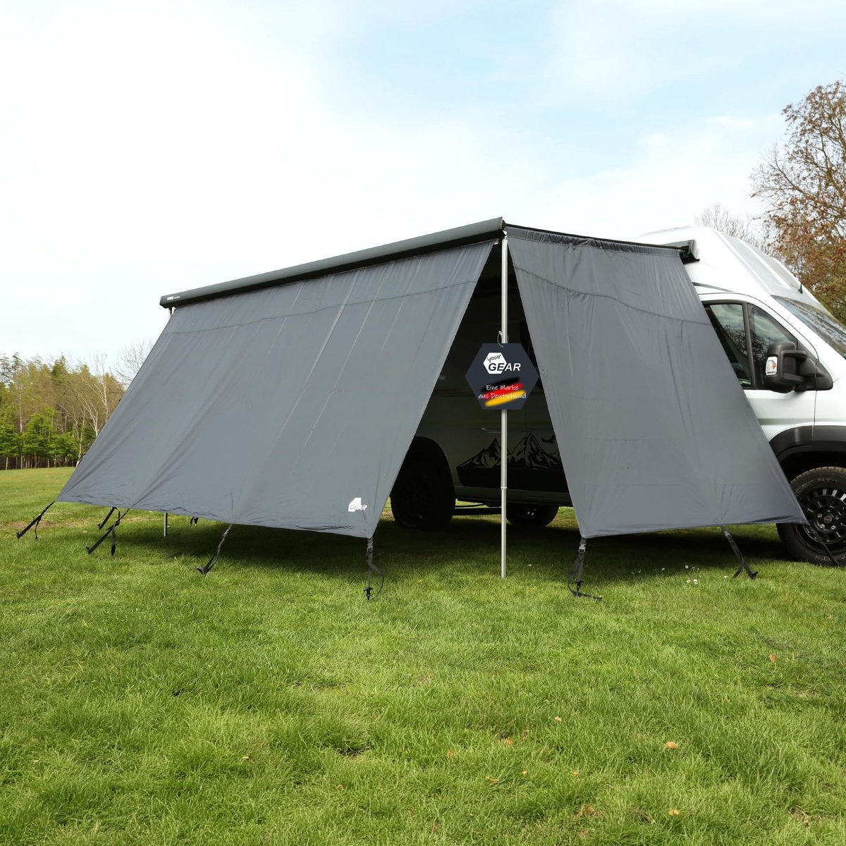 Korsika 3.7 Luifelwand Set met Voor- en Zijwanden - Grijs