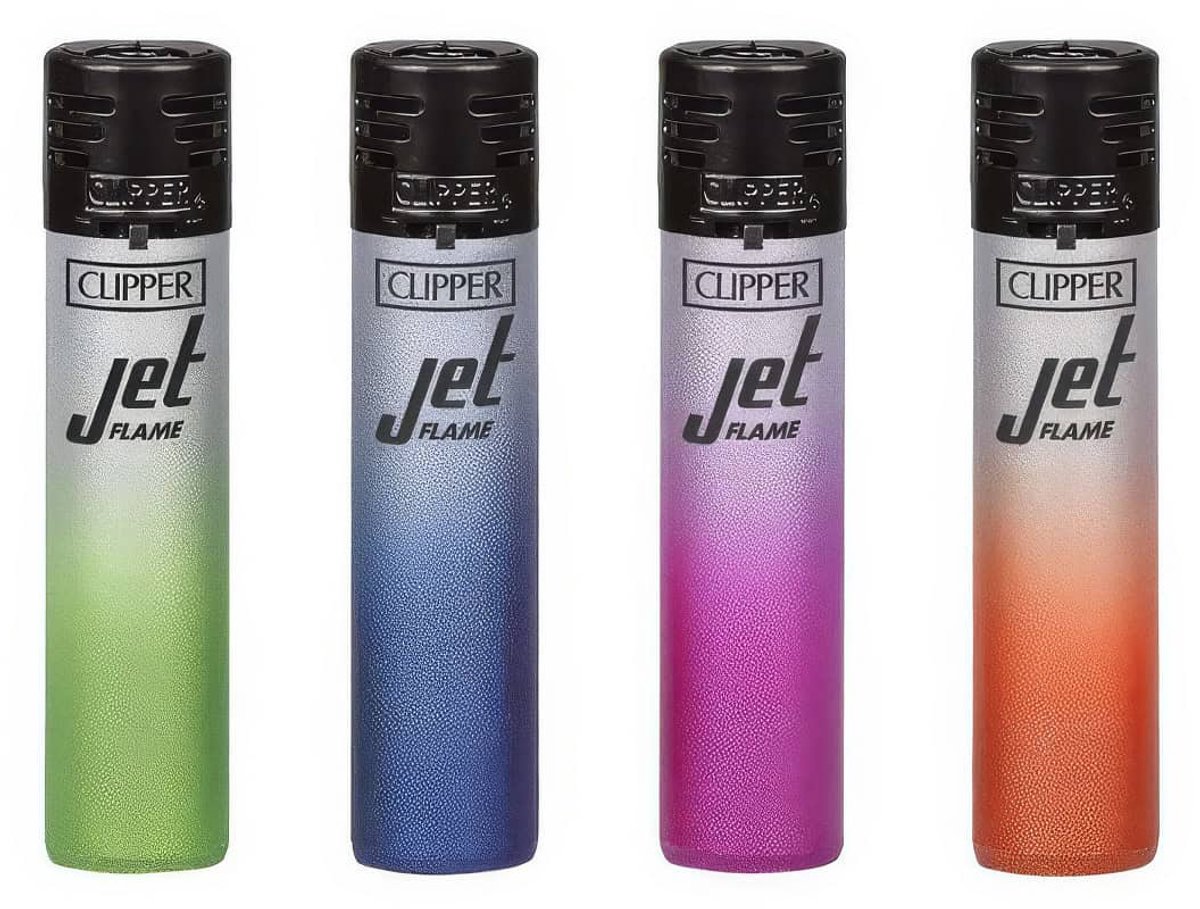 Clipper JetFlame CKJ11 Aanstekers "Silver Gradient" (4 Stuks)