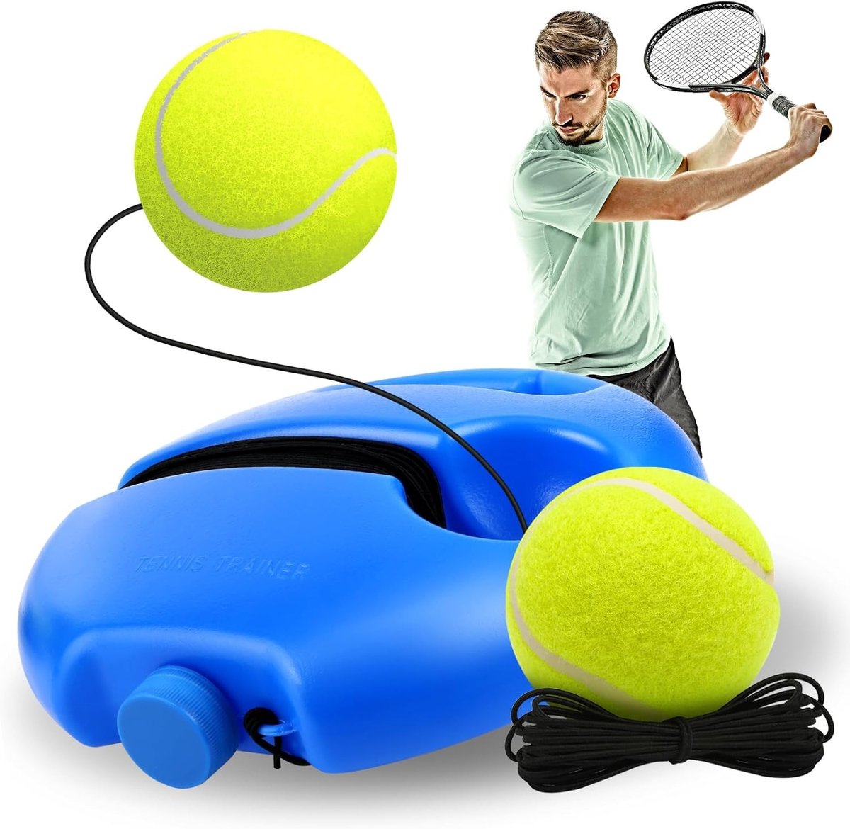 Tennis Trainer Set van 2 Terugkaatballen voor Effectieve Oefeningen en Verbetering van Techniek