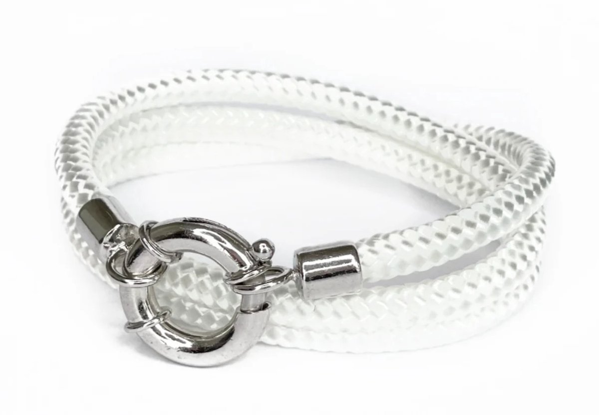 NIEUW! Jolla - dames wikkelarmband - zilver - touw - Classic Rope - Wit