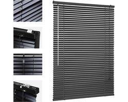 Jaloezie - Klemmfix-montage zonder boren - Aluminium lamellen - 100 x 130 cm - Zwart