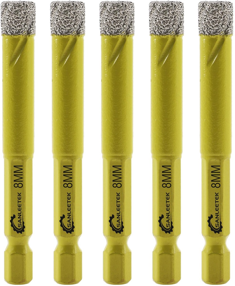 Diamant Boor Set - 5 Stuks - 8 mm voor Tegels, Marmer en Graniet