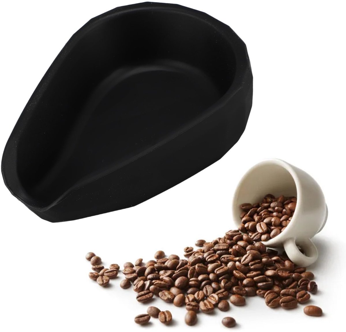 Silicone Maatbeker voor Koffiebonen - Antilek en Flexibel - Zwart