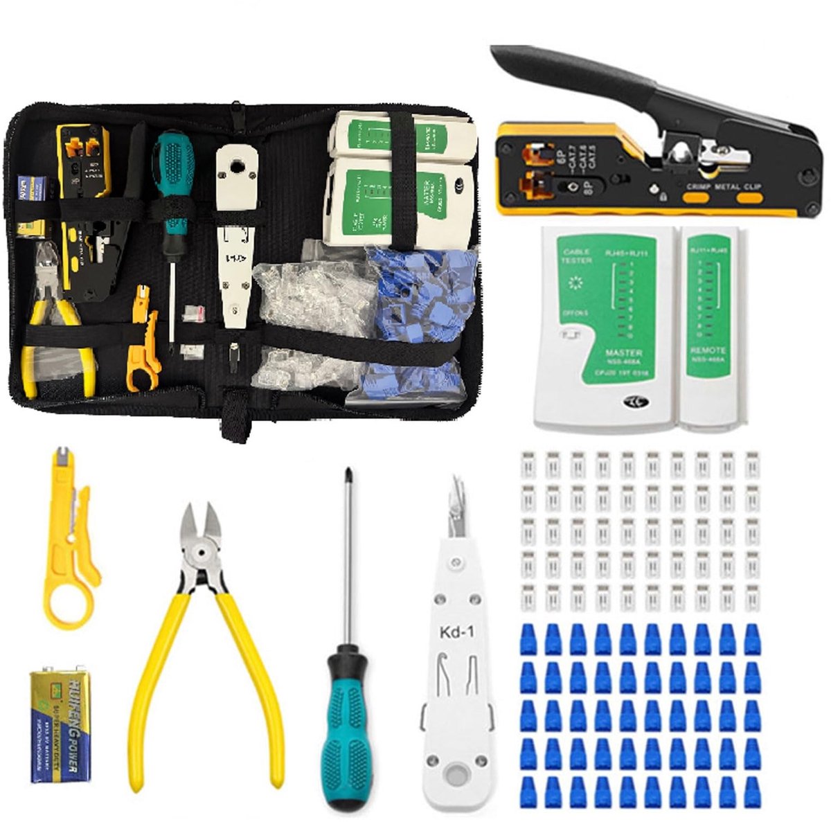 RJ45 Crimp Tool Kit - All-in-One voor Ethernet en Telefoonverbindingen