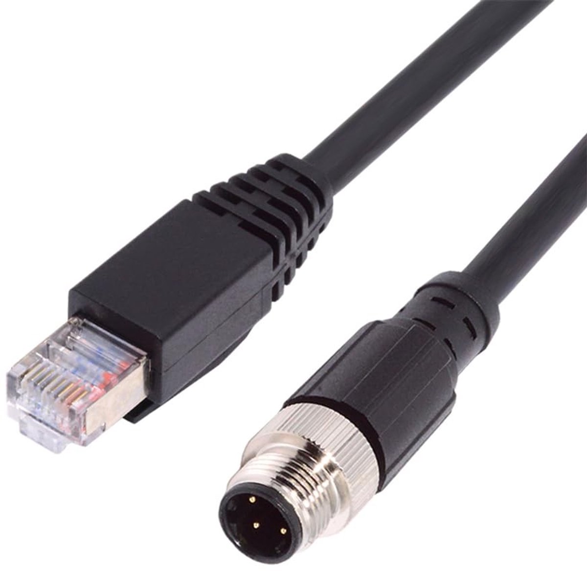 M12 naar RJ45 kabel - 4 pin - Cat 5e - IP67