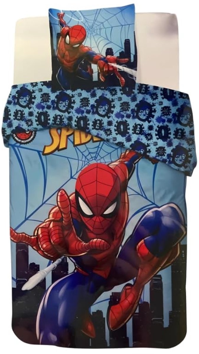 Spiderman Beddengoedset - 140 x 200 cm Dekbedovertrek + 1 Kussenhoes