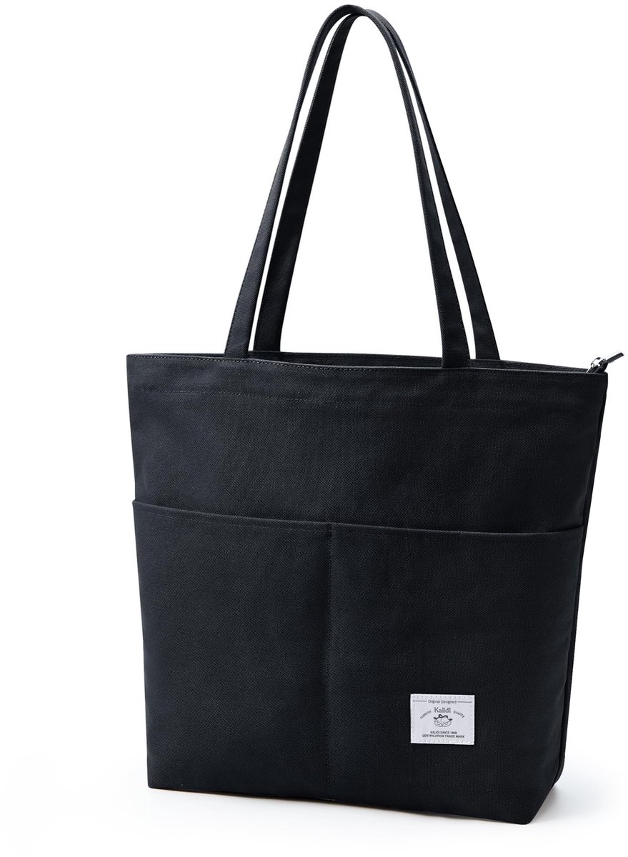 Canvas Tote Bag met Ritssluiting - Voor Werk, School en Winkelen