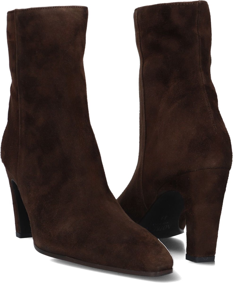 Notre-V 72539 Enkellaarsjes - Enkelboots met rits - Dames - Bruin - Maat 40