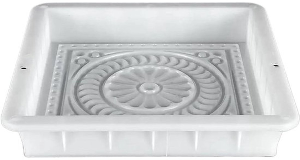 Betonmal DIY Padmaker - Stoeptegel Mal - Tuinpad Aanleggen - Herbruikbaar ABS Materiaal - 32x32x6 cm - Wit