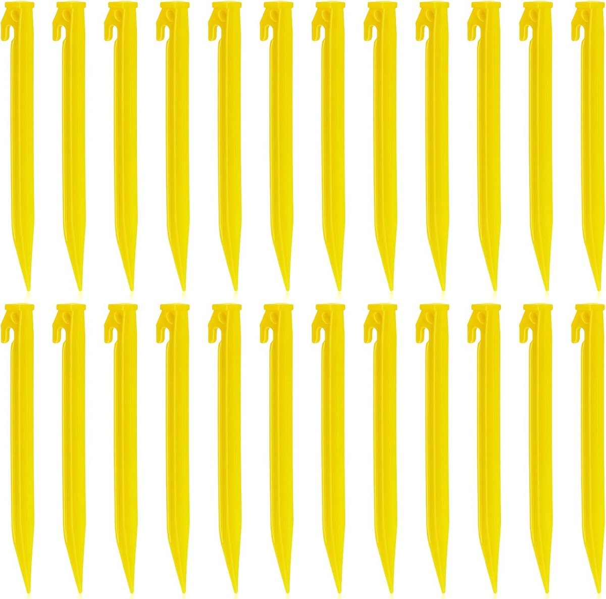 Zware Plastic Tentpinnen voor Camping en Buitenactiviteiten - 24 Stuks voor Strand, Tuin en Tentgebruik (61 cm)