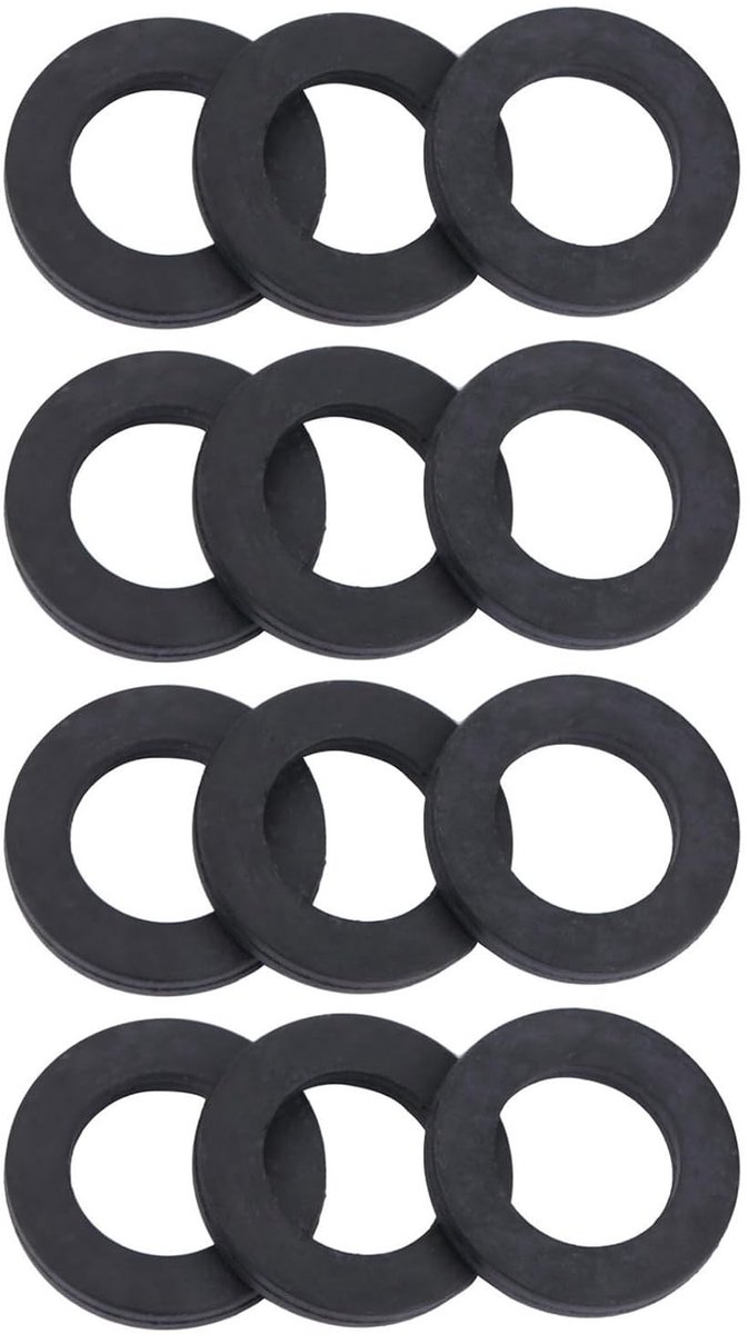 Set van 12 rubberen afdichtringen voor kranen, geschikt voor douche- en waterleidingen, 3/4 inch