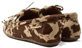 Lazamani hairy leren loafers met koeienprint