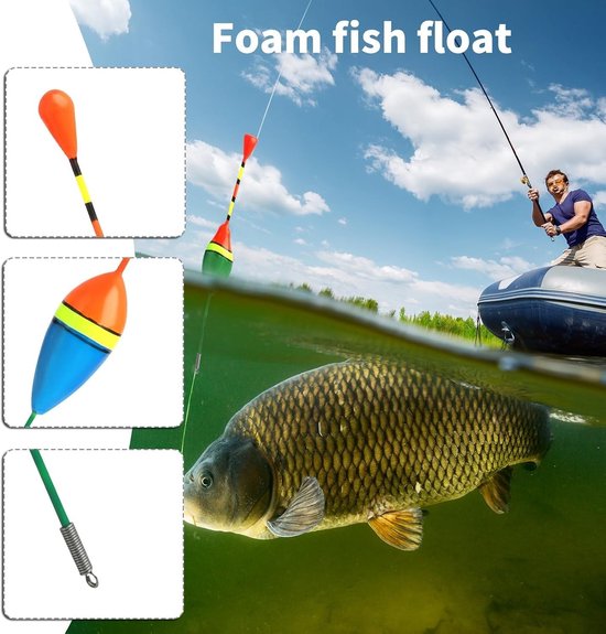 Set van 10 Houten Vissersdobbers Licht voor Forel 1g en 3g Duurzame Vissersstopper Compleet met Levendige Kleuren voor Alle Soorten Vissen — afbeelding 4