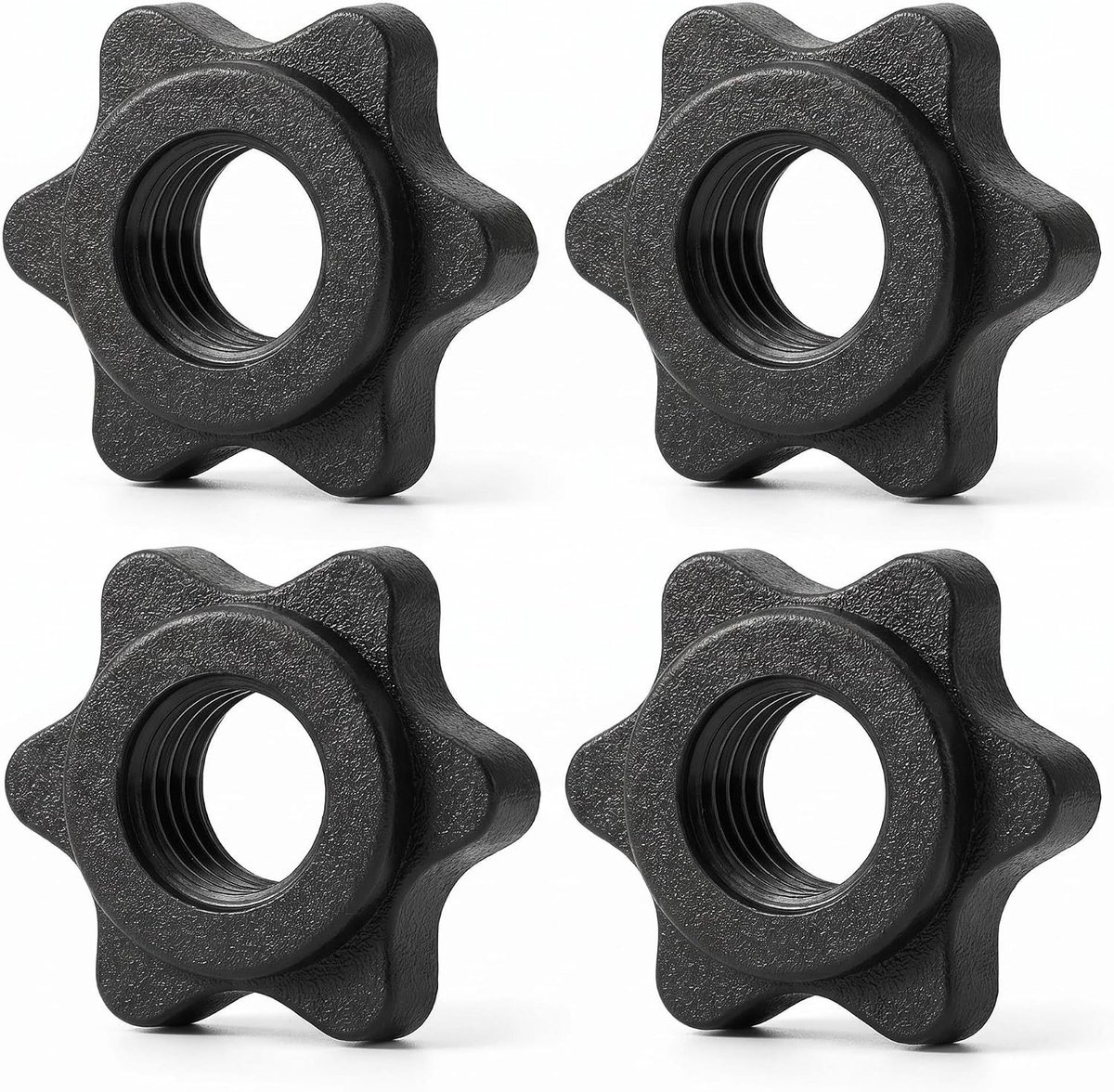 Zeskantige halterclips 25 mm - Antislip schroefklemmen voor gewichtheffen en fitnesstraining, robuuste en veilige halterhalsbanden voor halterstangen en gewichten