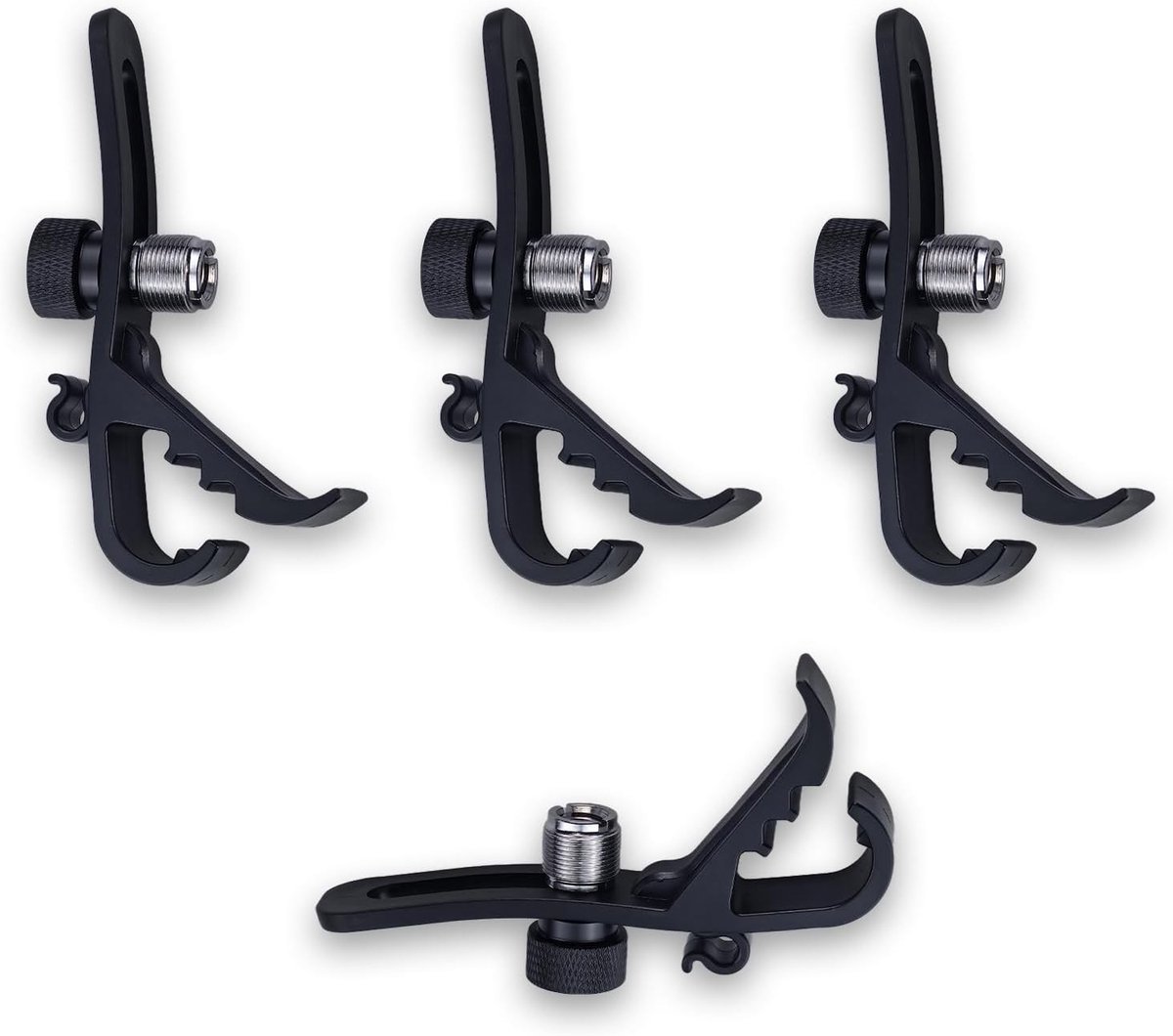 Set van 4 Schokbestendige Microfoonclips voor Universele Drum Microfoonstandaards, Ideaal voor Muziekinstrumenten en Accessoires