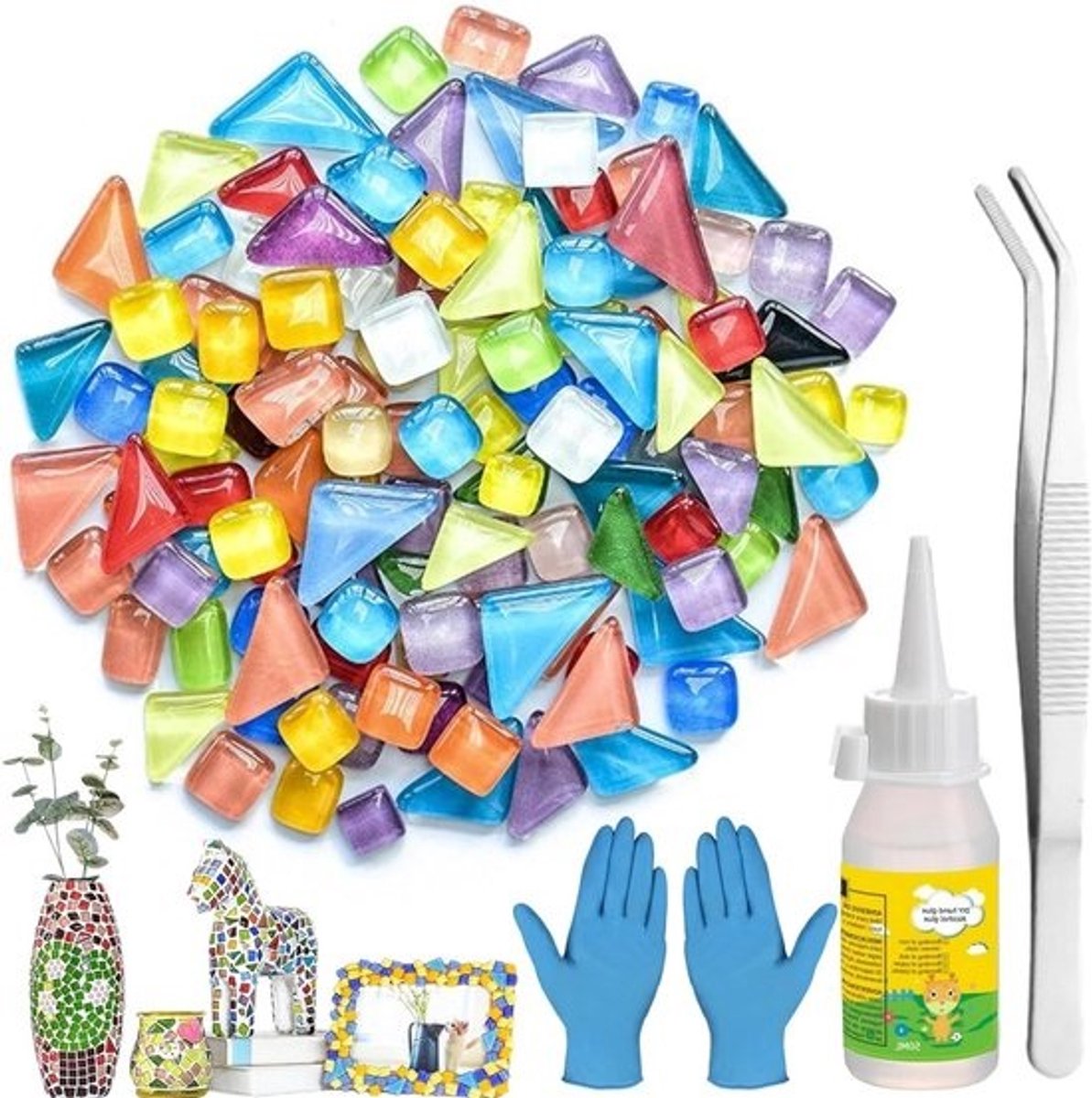 Mozaïektegels Set - Knutselstenen Glas - Decoratie Projecten - Onregelmatige Vormen - 500 gram - Multicolor