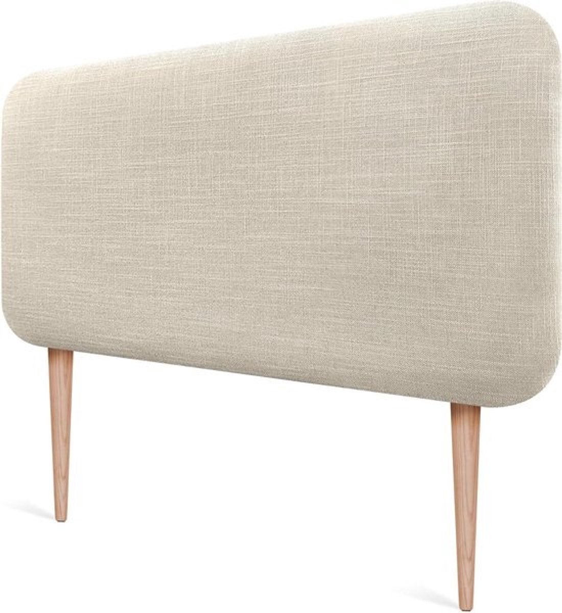 Gestoffeerd Hoofdbord - Hoofdeinde Bed - Slaapkamer Decoratie - Afgerond Linnen Design - 95cm - Beige
