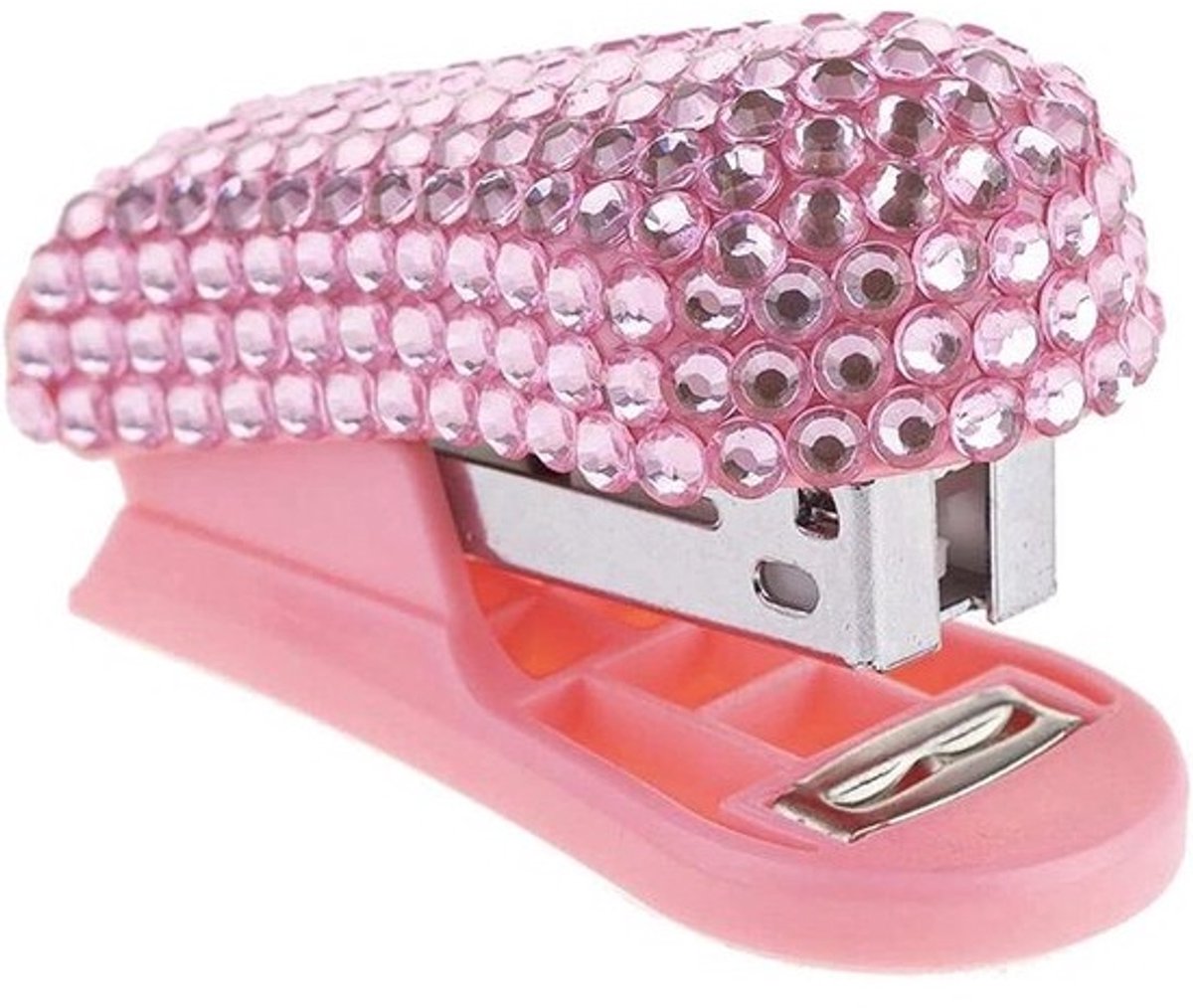Mini Nietmachine - Kantoor Decoratie - Papier Verwerken - Handgemaakt met Strass - 65x30mm - Roze