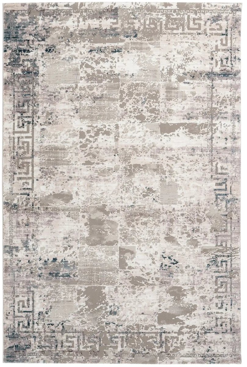 Dutch XXL Vintage Vloerkleed | Tapijt | Olivo | Blokken | Taupe | 200x290 cm