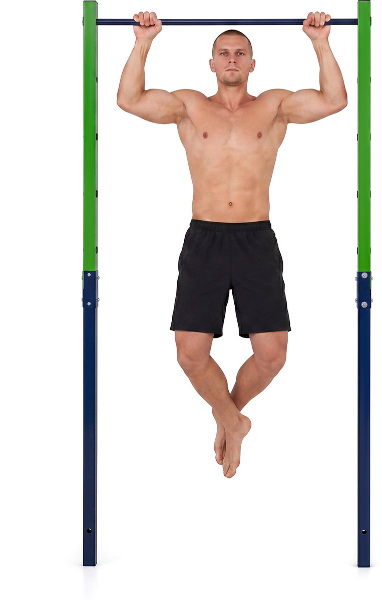 SureDeal® - Krachttraining - Turnrek - Buiten Enkel - Dubbel - Drievoudig Weerbestendig Turnstang - 338x5x231,5 cm - Blauw