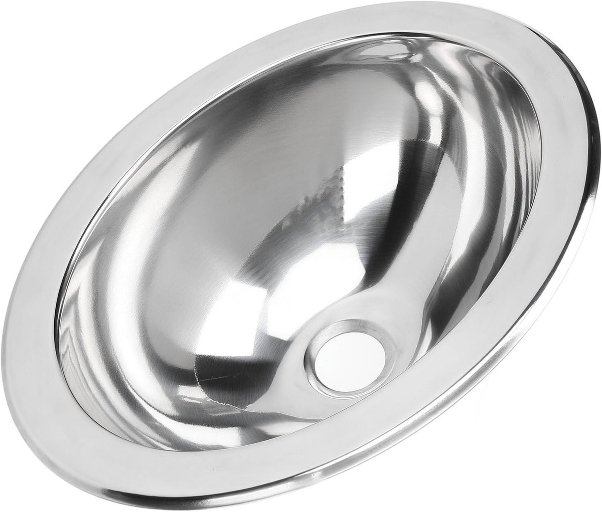 Enkele Roestvrijstalen Barspoelbak 340 x 270 x 120 mm met 40 mm Afvoergat voor Keuken, Caravan en Badkamer