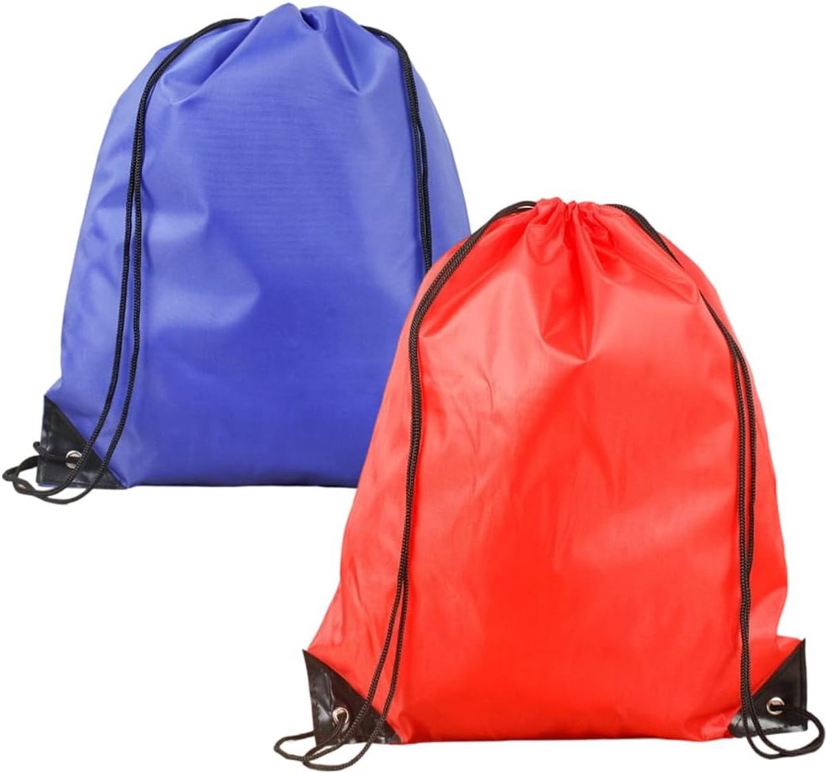 Gymtas met 2 Trekkoorden, Geschikt voor Yoga, Camping en Reizen, Duurzaam Polyester in Groen/Rood
