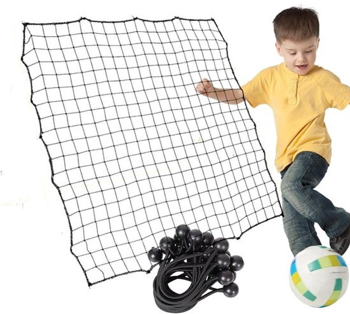 Voetbal Rebounder Net - Voetbal Vangnet - Voetbaltraining Oefenen - Scheurbestendig Polyester - 100x100 cm - Zwart