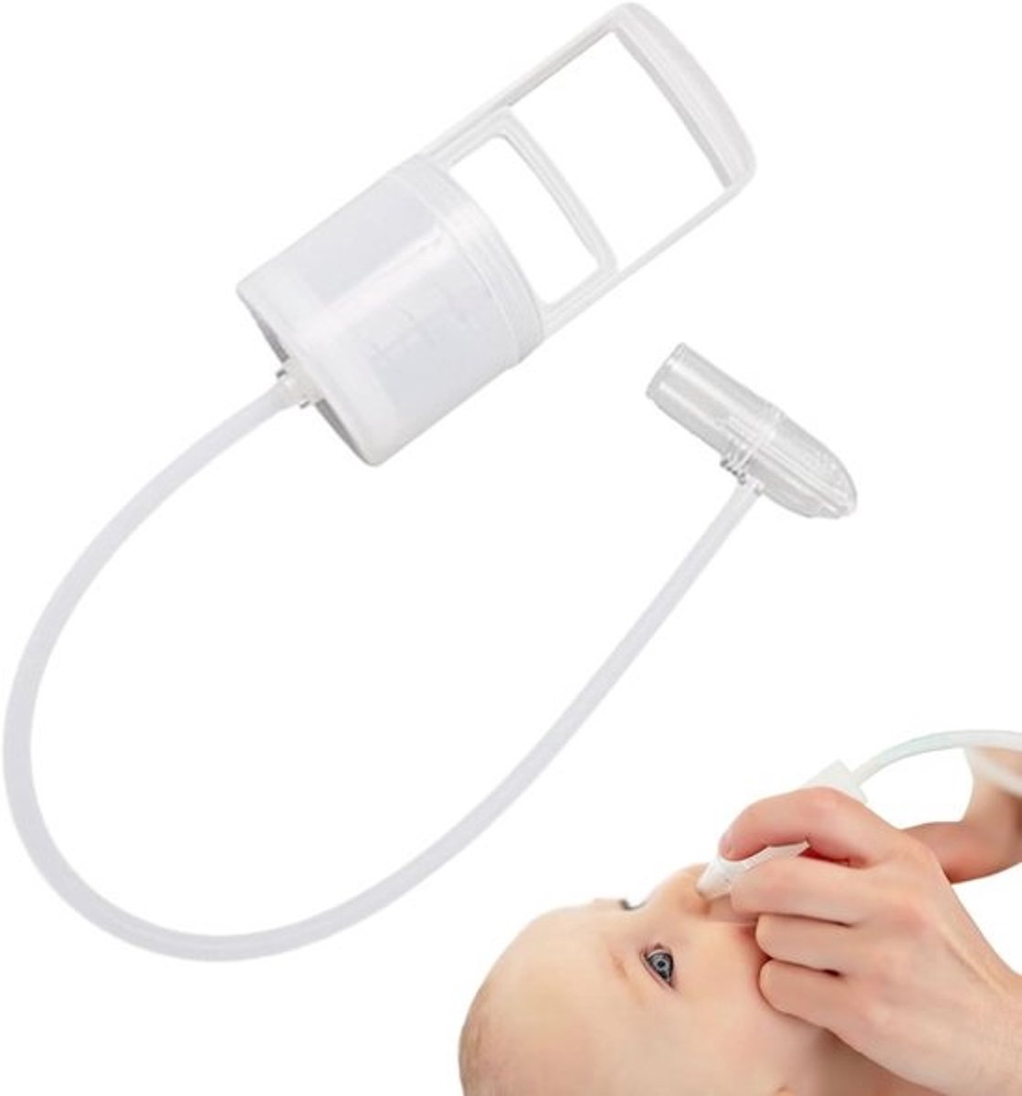 Baby Neusreiniger - Slijmzuiger Baby - Baby Verzorging - Handmatige Zuigkracht - 20 x 11 x 10 cm - Wit