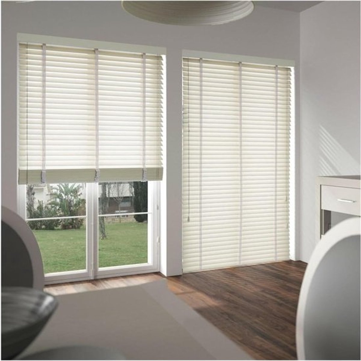 Houten Jaloezieën - Raambekleding Horizontaal - Licht en Privacy - 50mm Lamellen - 150 x 260 cm - Wit