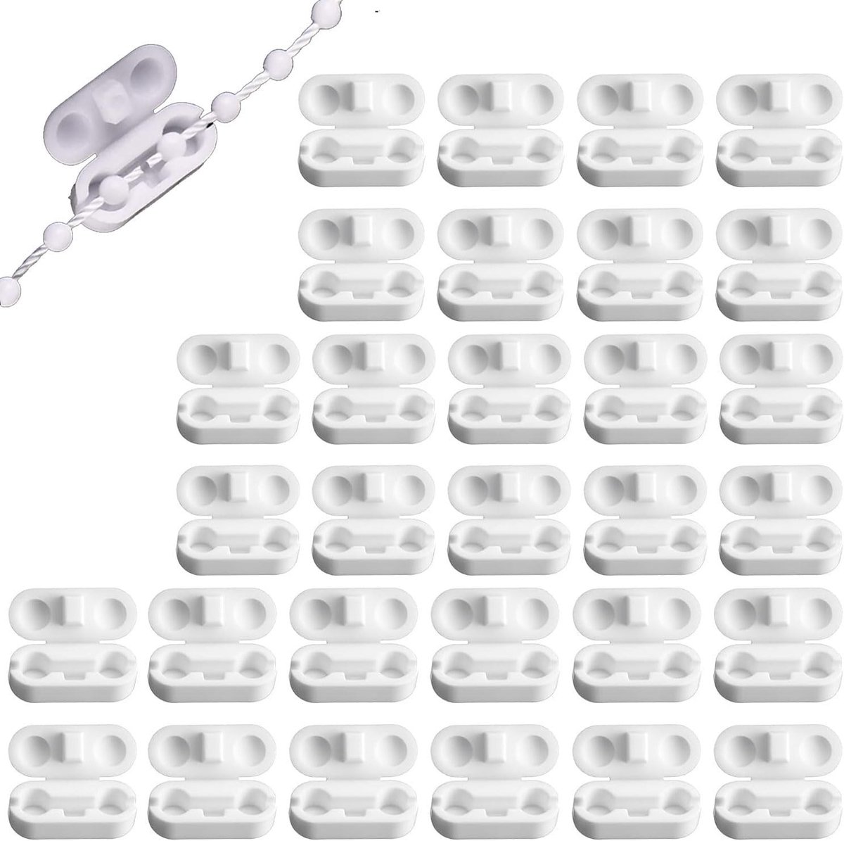 30 Stuks Plastic Kettingverbinders, Ball Clips voor Ketting, Vervangaccessoires voor Rolluiken en Gordijnen, Onderhoud en Reparatie van Raambekleding