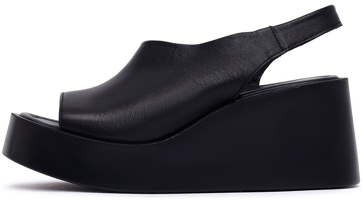 DERIMOD Sandalen Met Sleehak Leren Wedge Sandalen