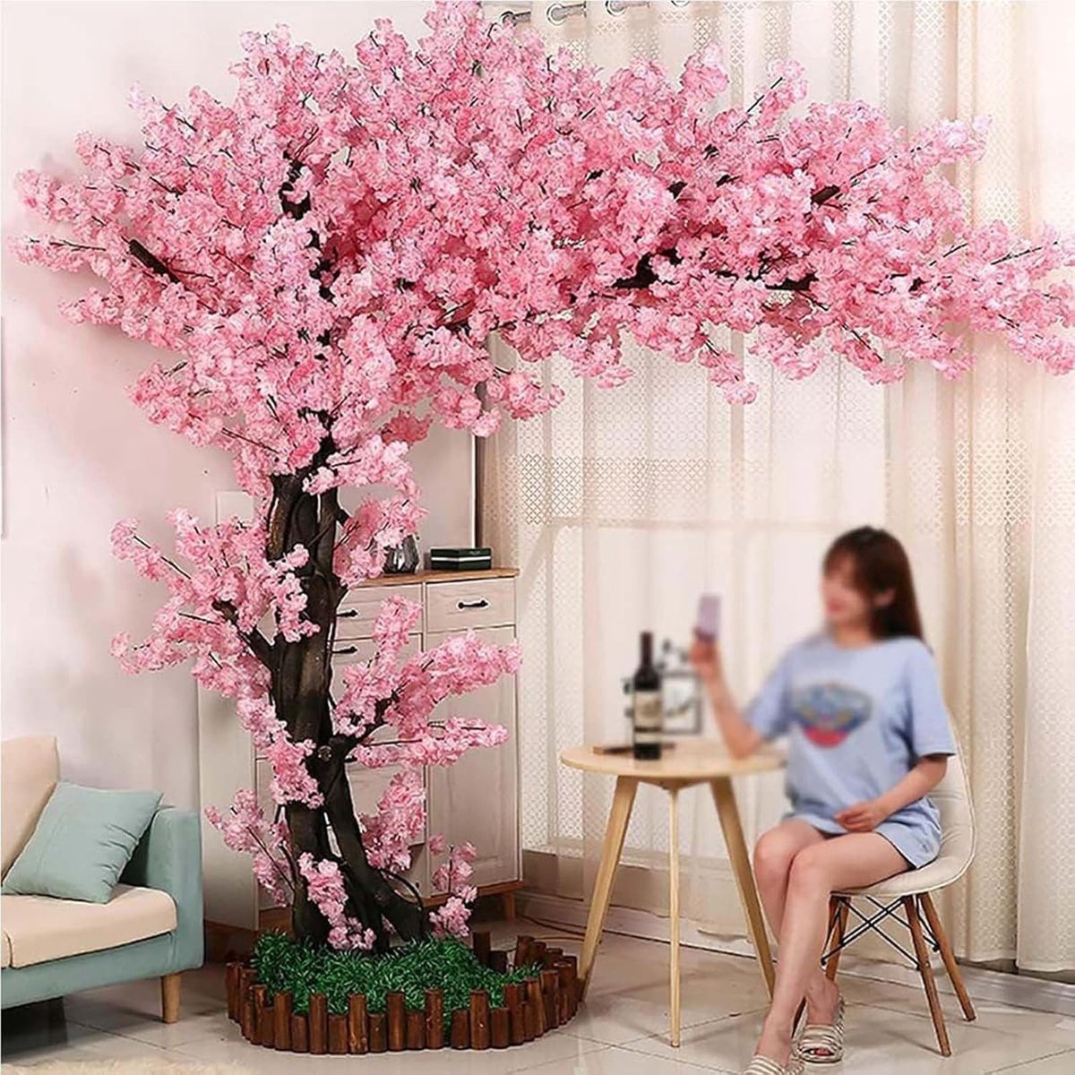 Kunstmatige Kersenbloesem Boom - 1,2 m Roze Silk Flower Decoratie