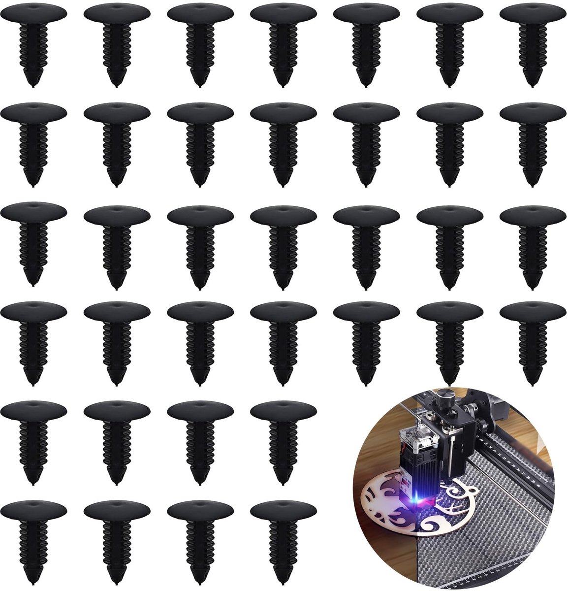 200 Stuks Honeycomb Pins - Zwart