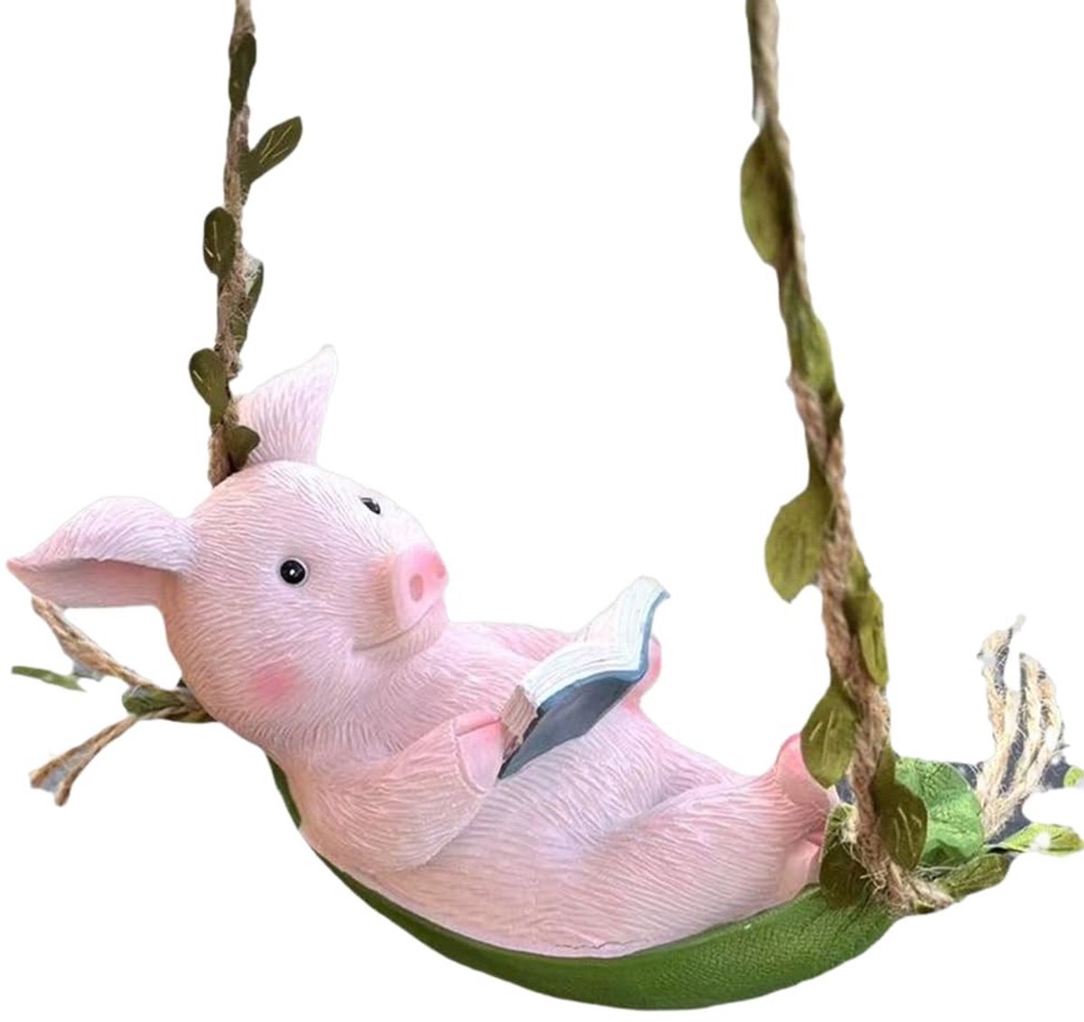 Tuindecoratie Varkensbeeld - Hangend van Hars - Roze