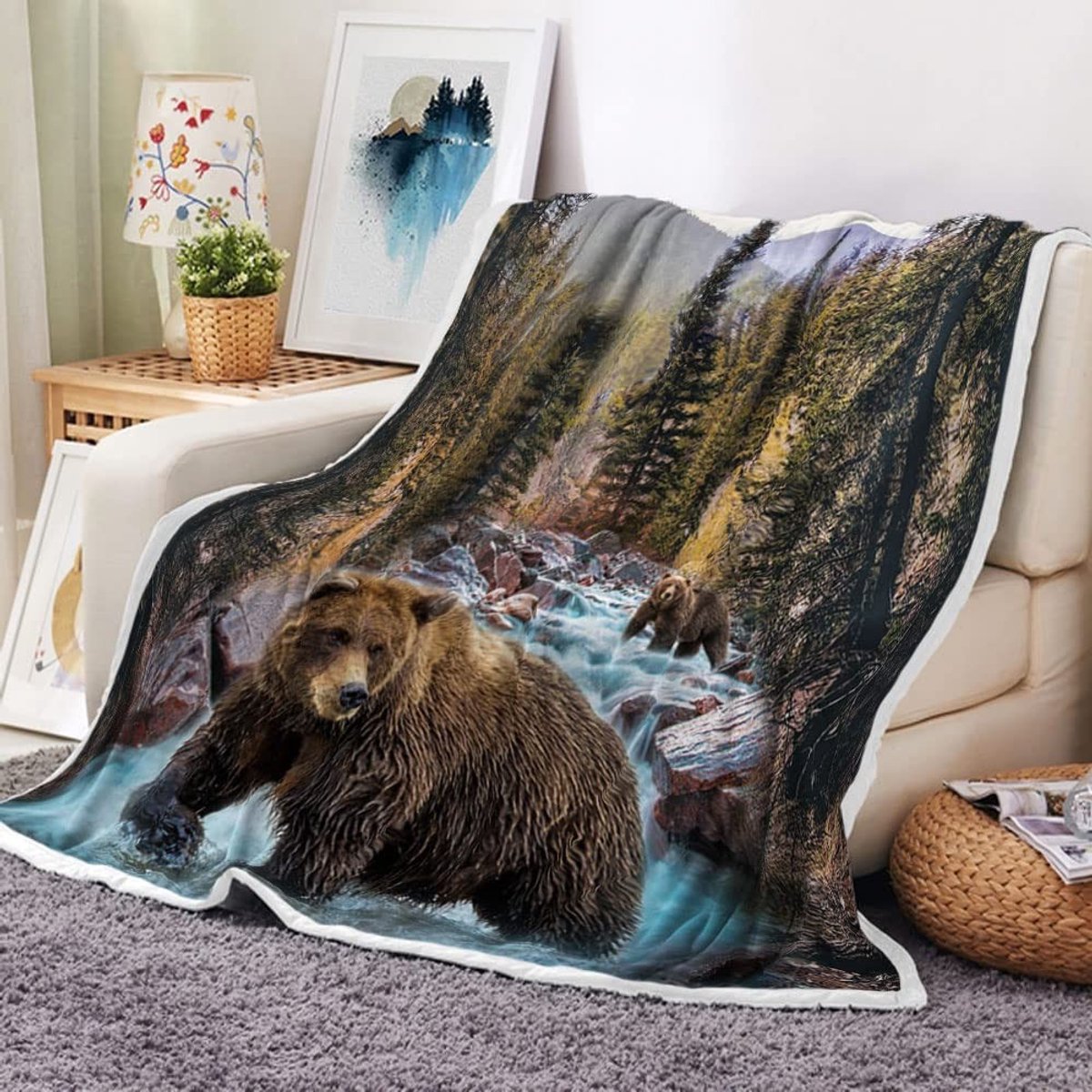 Fleece Dekentje - Dierenprint - Wit