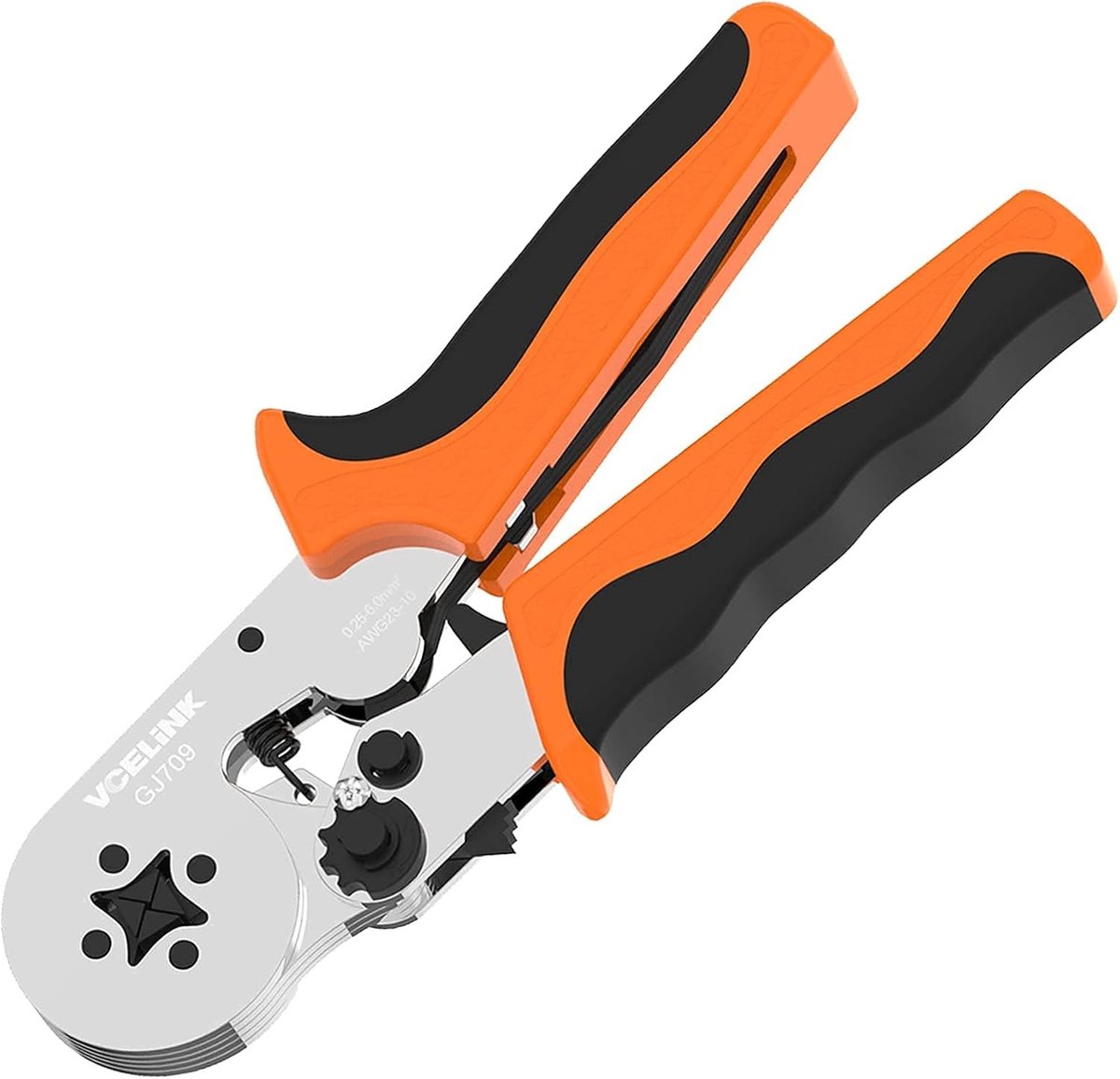 Professionele Crimp Tang voor Draad Eindhulzen, 0.25-6mm²/AWG23-10, Zelfinstelbare Ratchet, Ideaal voor Elektriciteit en Verbindingen