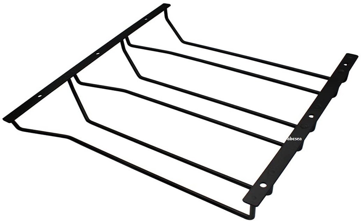 Wijnglazenrek voor onder kabinet - Zwart gietijzer, 35 cm
