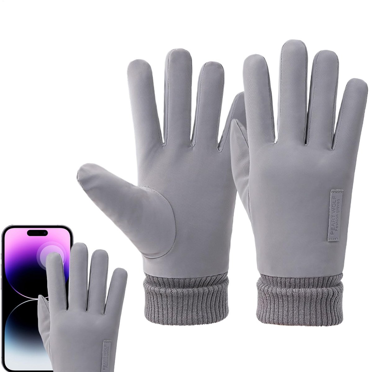 Winterhandschoenen voor heren - Winddicht en thermisch, grijs