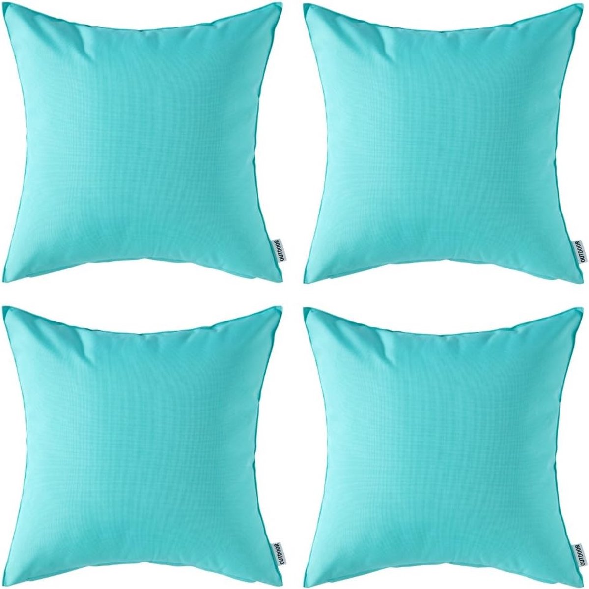 Set van 4 Waterdichte Kussenhoezen voor Buiten, Weerbestendige Decoratieve Kussenhoezen voor Sofa, Tuin en Balkon, 40 x 40 cm