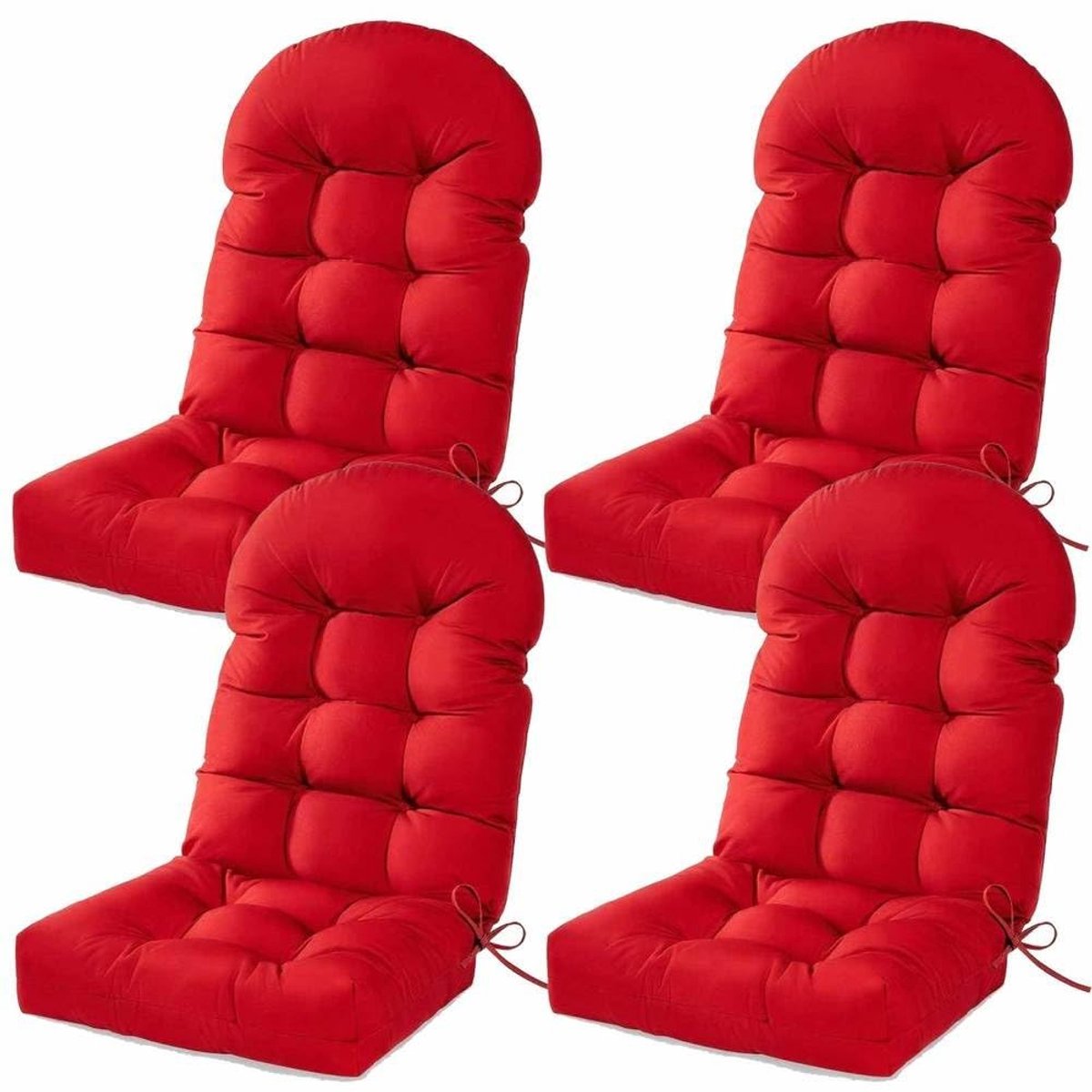 Adirondack Stoelkussen - Rood 110 x 50 x 10 cm, Set van 4