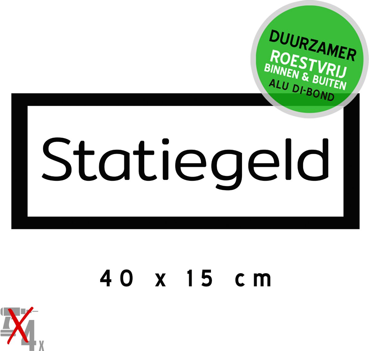Pictogram/ bord Dibond | "Statiegeld" | 40 x 15 cm | Lege flessen | Leeggoed | Drankflessen retourneren | Verpakking | Supermarkt | Duurzaam | Roestvrij | Gemakkelijk te lijmen | Metaal paneel | Verkleurd niet | 1 stuk