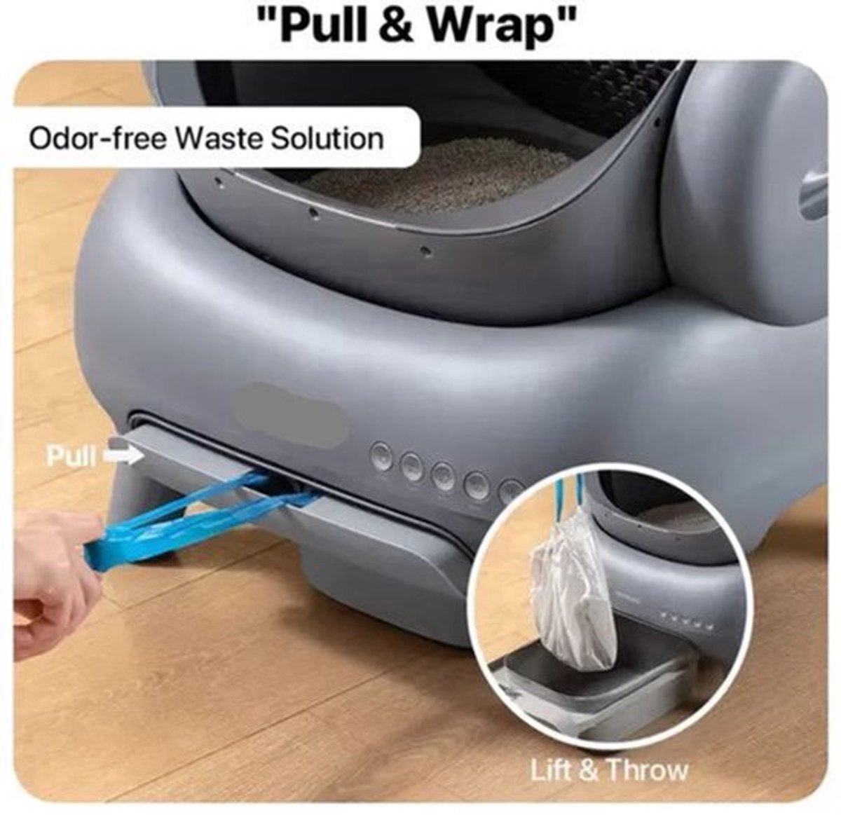 Kattenbak – Kattentoilet – Zelfreinigende Bak – Automatische Kattenbak – Semi-Gesloten Kattenbak – Grote Inhoud 12L – ABS Plastic