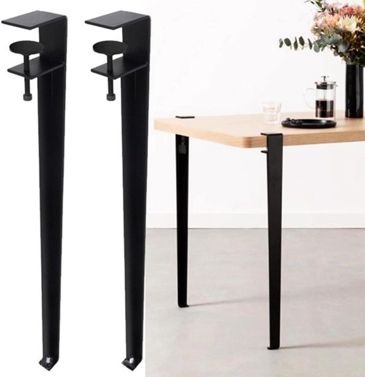 Tafelpoten Set - Bureau Onderstel - Meubels Maken - F-Vorm Klemontwerp - 4 Stuks - Zwart