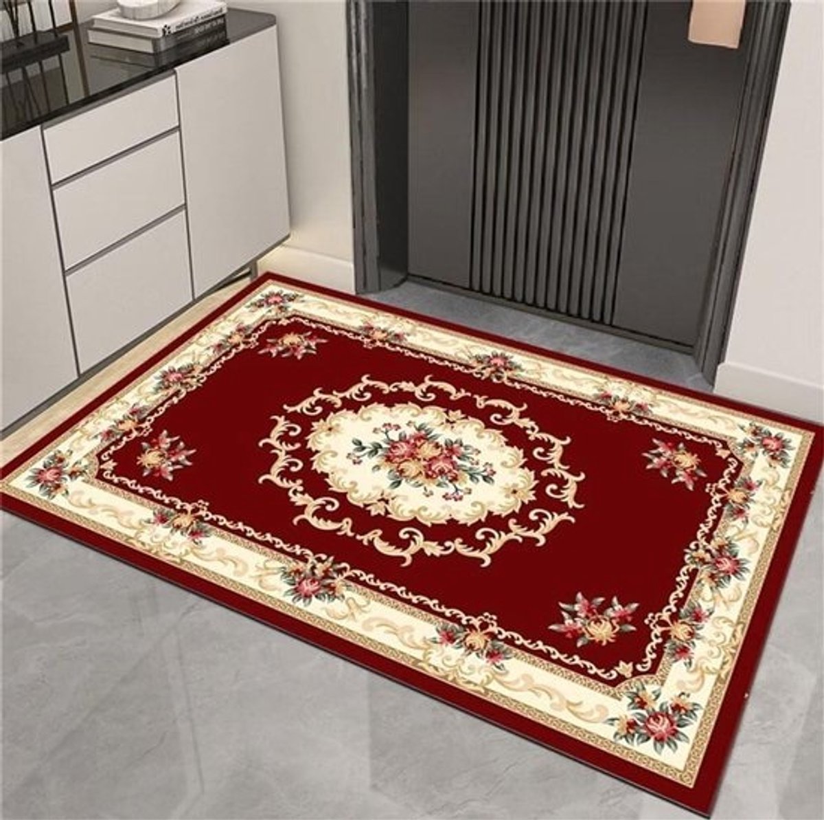 Vloerkleed Lang Tapijt - Vloerkleed Wasbaar - Woonkamer Decoratie - Zacht Kristalfluweel - 300x400CM - Rood